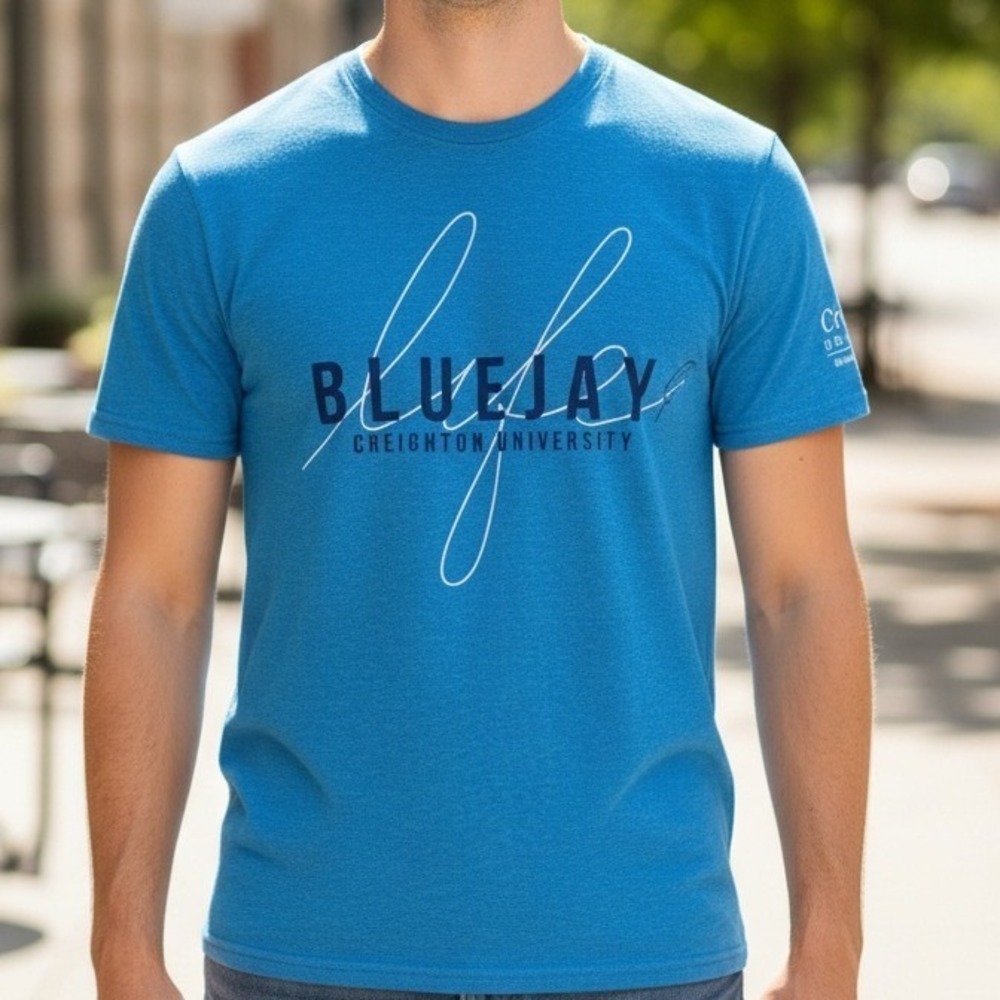 Creighton University Bluejay Life Heather Blue T-Shirt Mens M‎